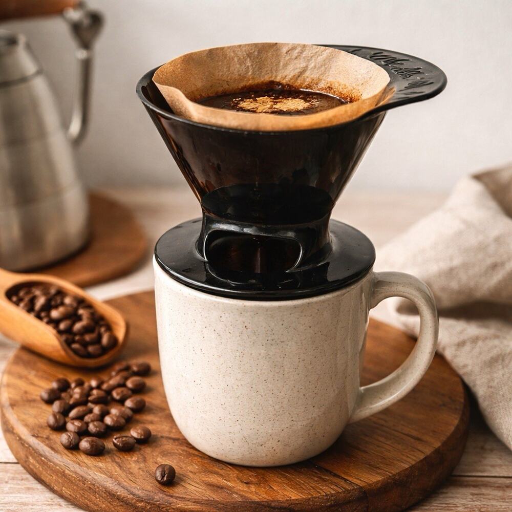 Melitta Pour Over Coffee Maker 1 Cup Black Plastic Brewing Cone Filter No 2 USA